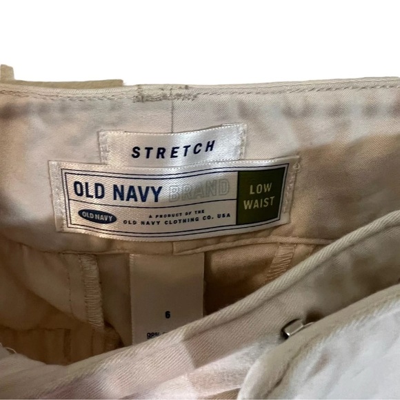 Old Navy Khaki Pants Size 6 Low Waist Stretch Neutral Beige Cotton Blend Bottoms - Picture 6 of 6